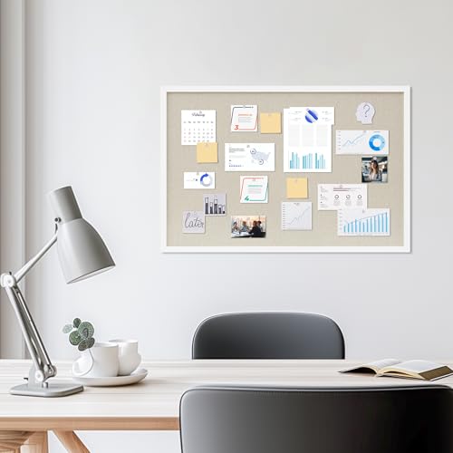 image for DAHAPYBOO Cork Board with Linen White 2Pack,Bulletin Board 30