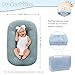 Baby Lounger 0-18 Months, Baby Lounger for Newborn, Soft Organic Cotton Breathable Lounger for Infants (Greyblue Baby Lounger)