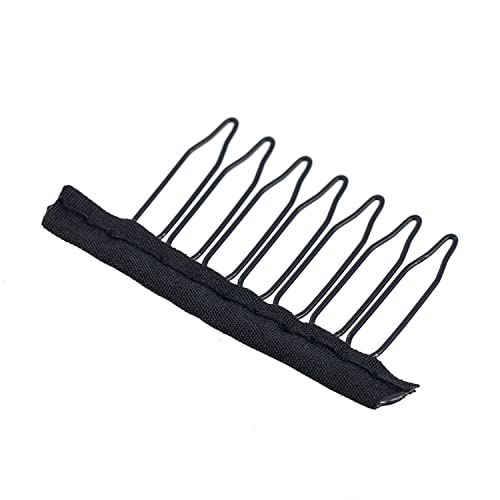 SWACC 100 peines para pelucas metálicos 7 dientes negros miniatura 3