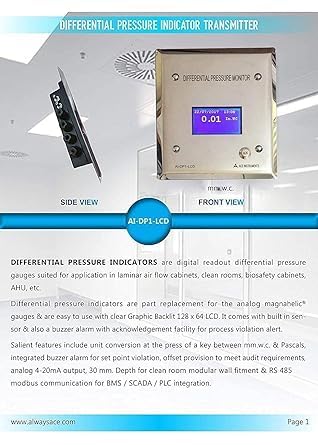 Detailed product sheet for AI-DP1-LCD showing features and specifications