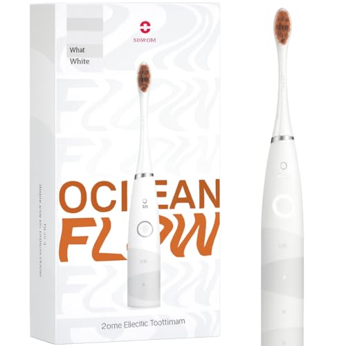 Oclean Cepillo electrico sónico TravelGo FlowSet, Recarga cada 180 días, 5 Modos, IPX7 Impermeable, Temporizador de 2 minutos, 6 Cabezales de Cepillo DuPont™, Estuche de viaje, Blanco