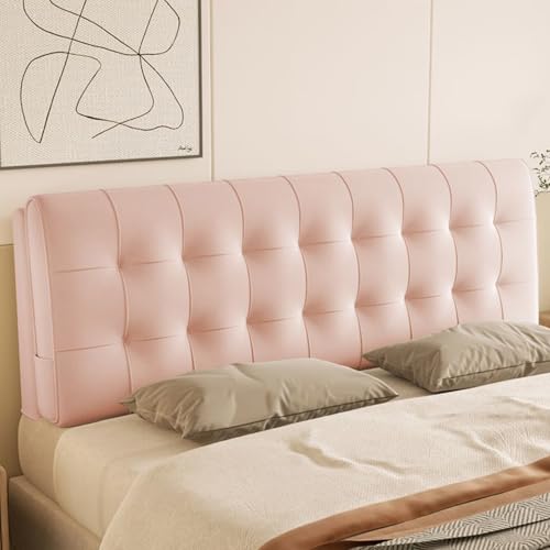 Fundas para cabecero, Almohada de Lectura para Respaldo, Funda de Terciopelo para cabecero de Cama, Funda Protectora para cabecero con Bolsillos, Funda Protectora elástica para cabecero con