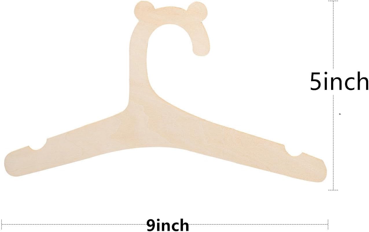 20 Pcs Kids Wooden Hangers,9'' Kids Baby Toddler Children Wooden Hangers,for Nursery Cute Kids Toddlers Children Infant Hangers for Baby Shower Crate Closet Clothing Storage