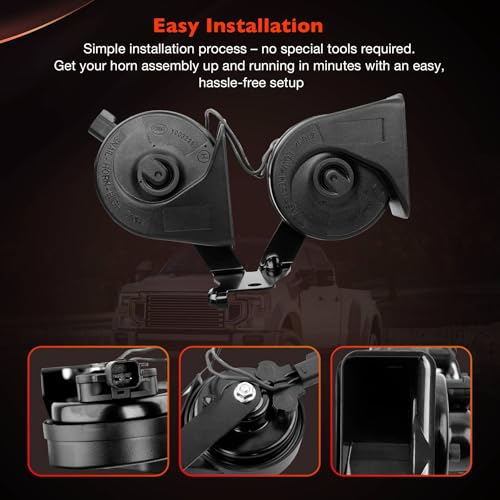 Image of ATRACYPART HC3Z-13832-G Dual Horn Assembly with Bracket- Fit for Ford F250 F350 Super Duty 2017 2018 2019 2020 2021 2022