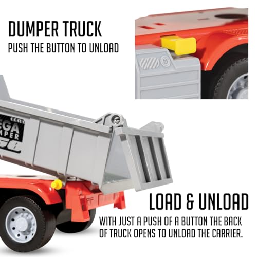 Image of Amazon Brand - Jam & Honey Bump and Go Trucks for Kids | Dumper Truck for Kids for Age 3+ Years | Red Grey