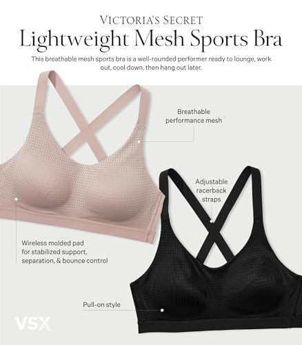 Victoria's Secret Women's VSX Lightweight Mesh Sports Bra, Medium Wireless Support (32A-38DD)4