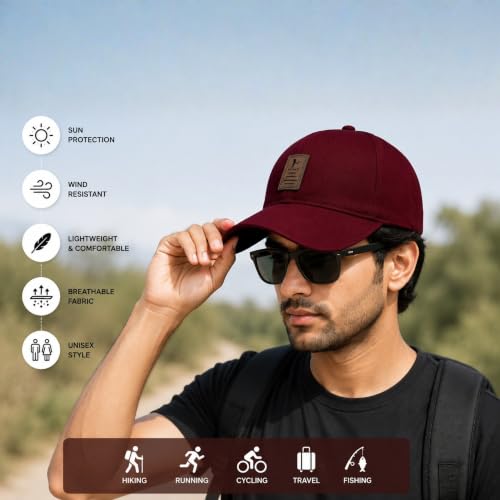 Image of Cap for Men Women Topi Unisex Head Branded Boy's Girl's Caps Adjustable Strap Summer Sports Cricket Gym Dance Cotton Free Size
