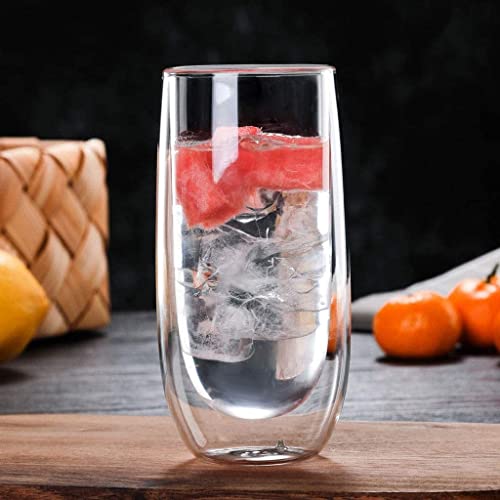 Whiskey Champagne Glasses Water Tumblers Glasses Double Wall Insulated Glass Coffee Cups,Glass Coffee Mug,Tea Cups,Glass Cups,Latte Cups,Beverage Glasses,Clear Wine Glasses,Heat Resistant Wine Glass #TOP4