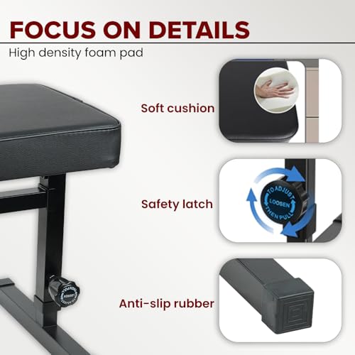Image of Kadence NK603 Jamming Series Adjustable Keyboard & Piano Bench | Heavy-Duty Metal Frame & 5-Level Height Adjustment | High-Density Cushioned Seat | Stable Base for Practice & Performance | Black