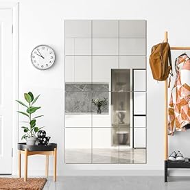 Alternative view of Wall Mirror Tiles, 16"x12"x12PCS Full Length Home Gym Mirror for Garage, Bedroom, Living Room, Over The Door