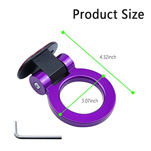 Towing Hook for Car Decoration,Stylish and Personalized Adhesive Car Hooks Universal Auto Exterior Accessories(Suitable for Decoration Only） (Purple) - Thumbnail 2