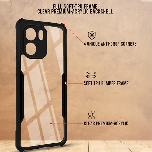 Image of Jkobi Hybrid Back Cover Case for Oneplus Nord CE 6 (Shockproof with Polycarbonate Clear Panel | Professional Black)