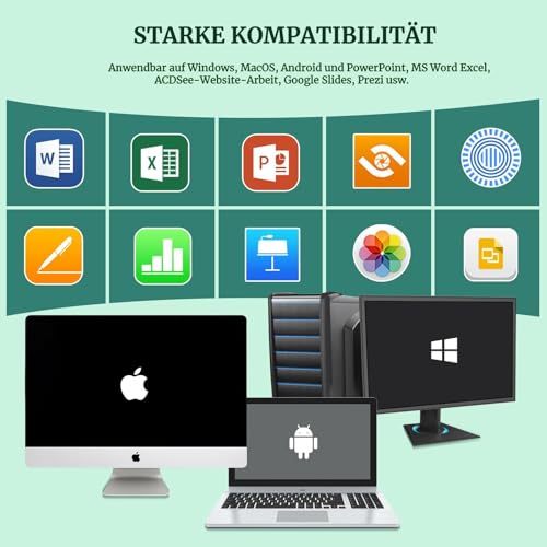 USB Wireless Presenter Präsentations, 2.4 GHz Pointer für Präsentationen Powerpoint mit Seiten umblättern und Hyperlink Funktion öffnen für Windows XP 7/8/10/Mac/Linux/Android