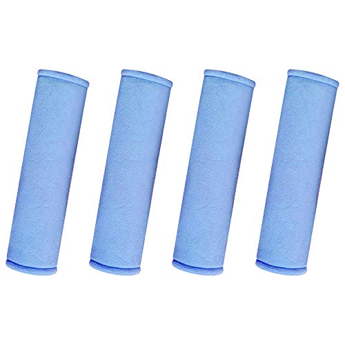 Kitchen-dream Almohadillas para el Cinturón de Seguridad del Asiento, 4 Piezas Almohadilla para el Hombro de La Correa del Cinturón de Seguridad del Automóvil para Adultos y Niños (Azul)