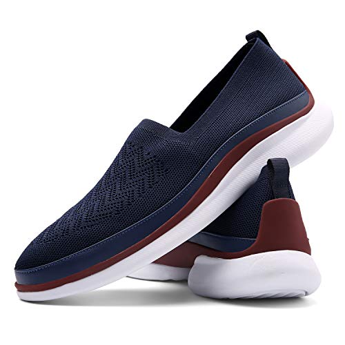 Flagama Basic Mesh Slip on Walking Shoe Loafers | Mens Casual Sneaker,Navy,9 M US