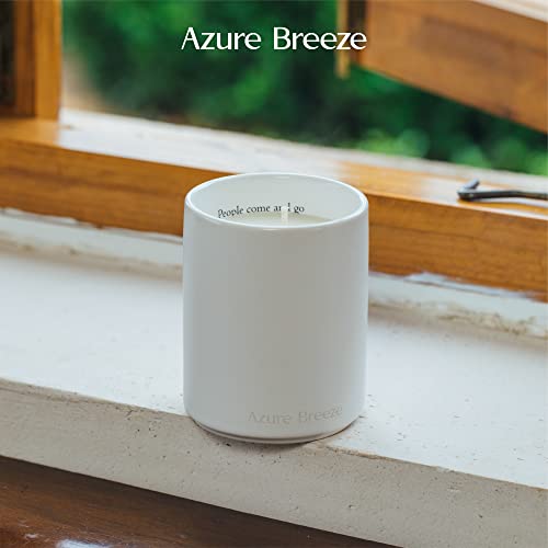 Azure Breeze Scented Candle, 45 Hours Burn, Candles Gifts For Women, Natural Soy Ceramic Jar Candle, Cedar & Fir #TOP2