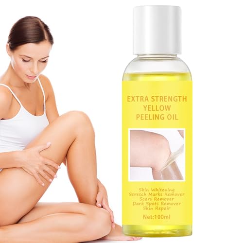 Aceite Exfoliante Amarillo,Solución Exfoliante de Máxima Intensidad | Aceite Hidratante e Iluminador 100ml para Manos, Pies, Cuerpo y Rodillas