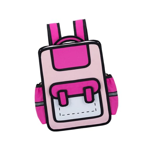 HUAJINGKEJI Mochila de anime colorida, design ergonômico, estilo anime, bolsa escolar, bolsa casual para uso confortável por crianças, mochila de viagem divertida, Rosa vermelha