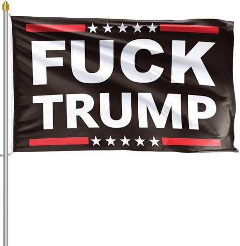 Fuck Trump Flag 3x5 Outdoor Anti Trump Flag 150D Premium Polyester Fuck Trump Banner with Brass Grommets for Outdoor Indoor Room Wall