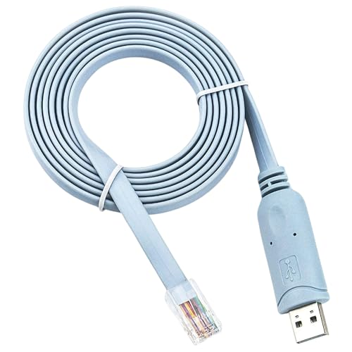 RW RoutersWholesale Cable de consola compatible Cisco, 1,8 m, FTDI USB a RJ45/Windows 7/8/Vista/Mac/Linux/RS232 (Tipo-A)