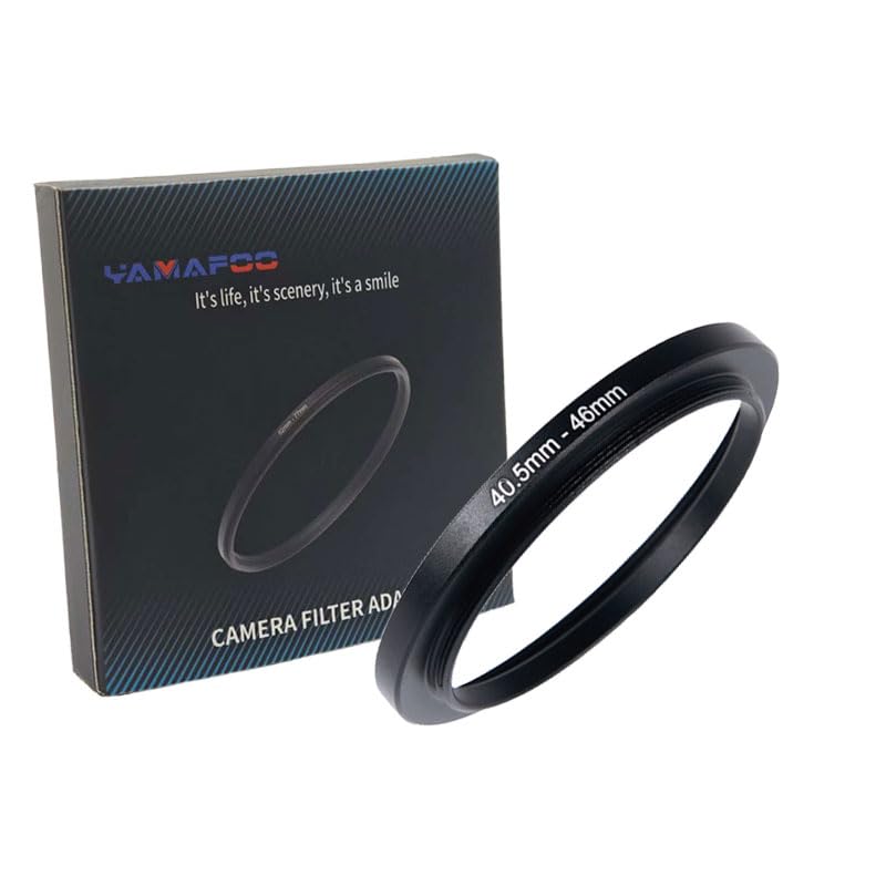 YAMAFOO 40.5mm to 46mm Step-Up Ring/Step Down Rings Filter Adapter for All Brands UV ND CPL Metal Ring Step-Up Rings Adapter Filter,Black (40.5-46)