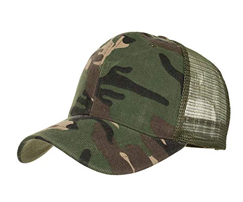 CHENNUO Camouflage Army Cap Trucker Caps Herren Mesh Baseballcap Sommer Outdoor Sport Kappe Cover