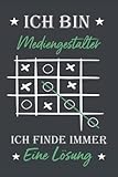 Ich bin Mediengestalter Ich finde immer eine Lösung: liniertes notizbuch Geschenk für Mediengestalter | 6x9 Zoll DIN A5 | 120 Seiten liniertes | ... | Geburtstagsgeschenk | Planer | Tagebuch - vanilla sikam 