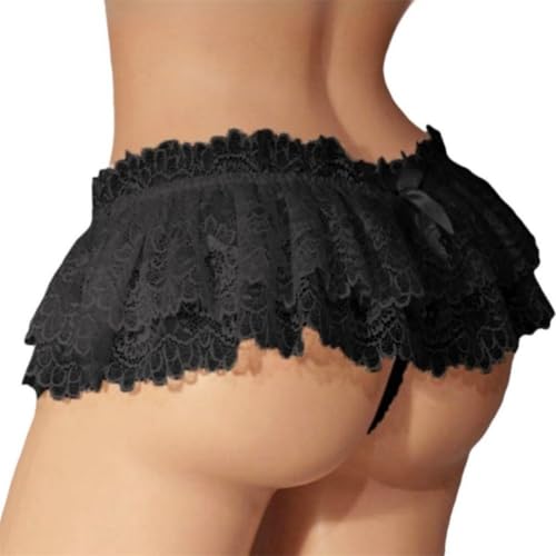 Sissy Clothes For Men Gay Lingerie Male Thong Underwear Sexy Crossdressers Panties Lace Mini Skirt Elastic One Size3