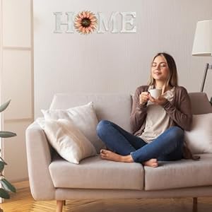   Sunflower-Wall-Decor-Home-Sign-White-Letters-Home-Sign-Metal-Sunflower-Decorations-Sunflower-Kitchen-Decor-Farmhouse-Wall-Decor