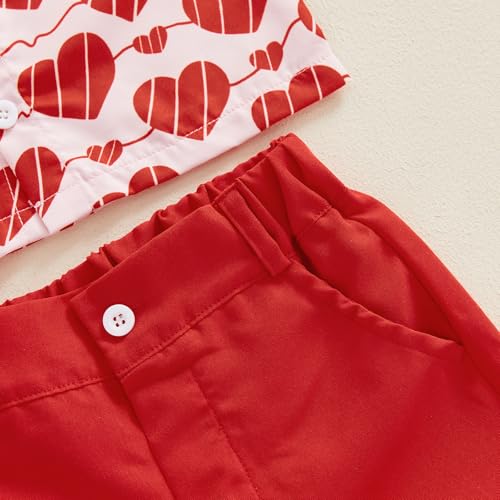 Image of Toddler Boy Summer Outfits Button Down Short Sleeve Floral Shirts & Casual Shorts 1-6 Years Boys Clothes Set