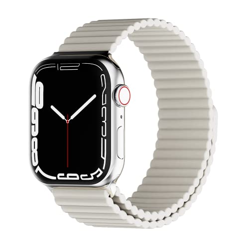 Image of HeiKe Magnetic Silicone Band for Apple Watch Band 49mm 46mm 45mm 44mm 42mm 41mm 40mm 38mm for Men Women,Sport Loop iWatch Wristband Strap for Apple Watch Ultra 3 2 1 SE Series 11 10 9 8 7 6 5 4 3 2 1