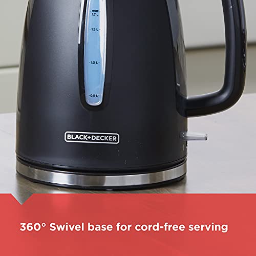 Black+Decker 1.7L Rapid Boil Electric Kettle with Removable Filter and