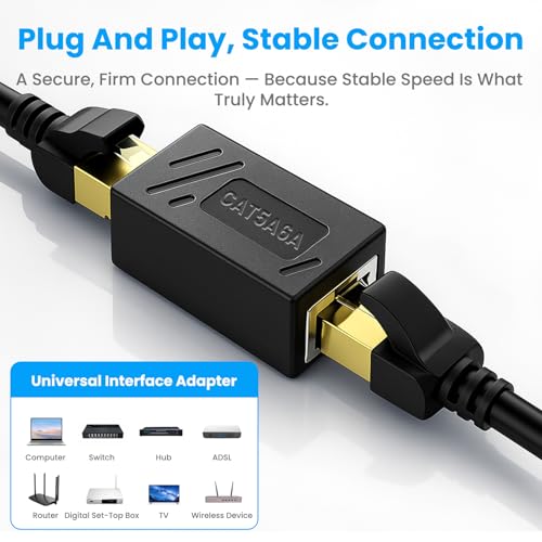 8 adaptadores RJ45 hembra a hembra para Ethernet miniatura 3
