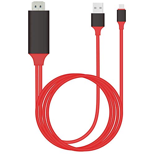 PRO USB-C HDMI Compatible with Google Pixel 5 at 4k with Power Port, 6ft Cable at Full 2160p@60Hz, 6Ft/2M Cable [RED/Thunderbolt 3 Compatible]