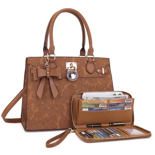 Image of Qiyuer Cute Purses Wallet Set For Women Handbags Satchel Tote Shoulder Bag | Affordable Luxury, Ideal Gift, Large Clutch Wallet, 2PCS, Sturdy Structured, Stylish, PU, Practical & Roomy for Daily & Work