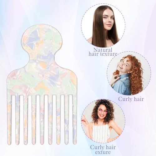 Peine para cabello rizado con dientes anchos 12.2 cm miniatura 3