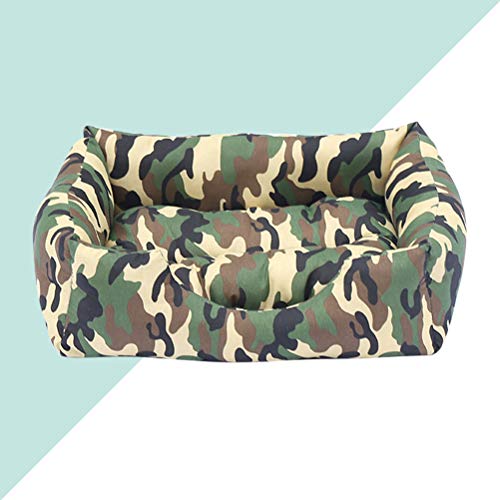 Camuflagem Impresso Cama para Cachorro Inverno Quente Gatos Casas Animais de Estimação ( Verde )- Ta