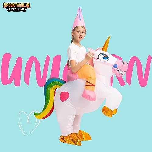 Disfraz inflable infantil de unicornio con luz miniatura 2