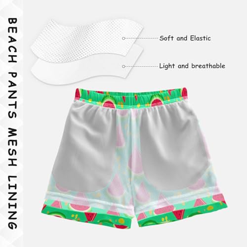 Boys Trunks, Anti-Chafe Swim Trunks Boys 2 T, Cute Watermelon Slice Green4