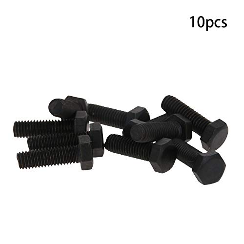 Image of Aicosineg Hex Bolts,10Pcs M5x16mm External Hex Head Bolts Screws Fastener Carbon Steel Grade Metric Left Hand Thread Hexagon Bolts Fastener for Hardware Furniture Machinery Black