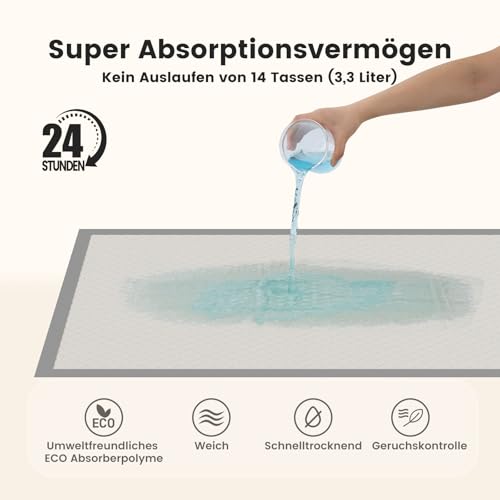 Gardner Pet Welpenunterlagen 94x137cm, Große PIPI Matten für Hunde, Super Saugfähige mit rutschfeste Partikeldesign Trainingsunterlagen, Schnelle Trocknung Trainingspads für Hunde, 25 Stück
