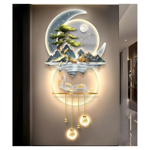 Décoration murale 3D LED artisanale relief paysage traditionnel pour étude
