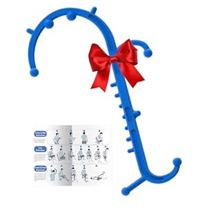 Back and Neck Massager for Pain Relief Deep Tissue, Upgraded Full Body Trigger Point Cane Massage Tools, Massage Stick Pressure Point Hook, Muscle Knot Remover Tool (Blue)