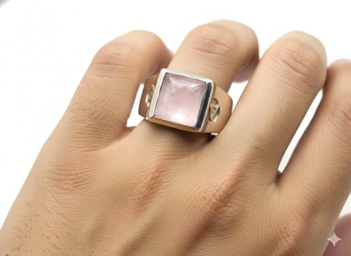 Image of Choose Your Color Mens Bold Ring 925 Sterling Silver Gemstone Wedding Engagement Statement Ring Birthstone Solitaire Jewellery Ring Sizes 4, 5, 6, 7, 8, 9, 10, 11, 12, 13,