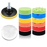15 Pcs Car Polishing Pads for Drill, Car Polishers and Buffers Sponges Wool Buffing Pads, for Cordless Screwdrivers, Polishing Machines, Auto Polisher, Sanding, Waxing, Drill Attactment