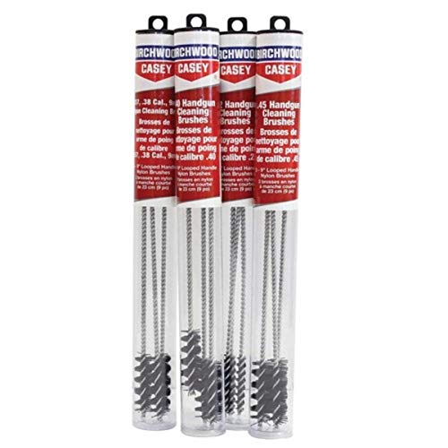 Birchwood Casey Durable Versatile Gun Maintenance Cleaning Wire Looped Handle 9' Nylon Brushes - Set of 3 | Fits .40 Caliber