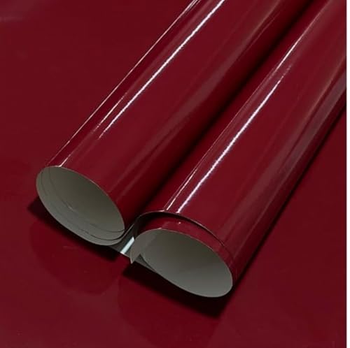 Image of ONETON Glossy Maroon Contact Paper Decorative Self Adhesive Counter Top Peel and Stick Wallpaper for Kitchen Cabinets Shelf Drawer Liner Desk Dresser (Maroon Glossy WP, 12x120 inch)