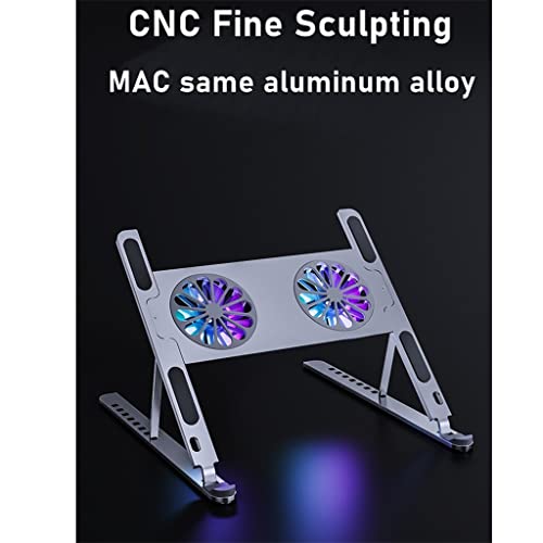 Base ajustable para laptop de aluminio con ventilador miniatura 7