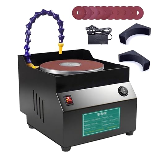 Lijadora de banco eléctrica, afiladora de cuchillos en seco y húmedo con velocidad ajustable, sistemi de circulación de agua de un solo toque, amoladora de disco de 150mm con 10 hojas de lija