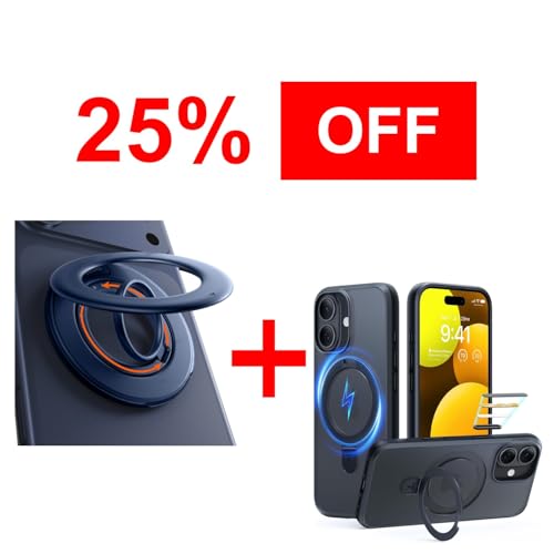 TORRAS Magnetic Stand Case & Magnetic Phone Grip Ring Holder Kickstand